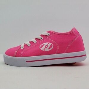 Heelys Girls Neon Pink Canvas Roller Skate Shoes Sz 6  y2k